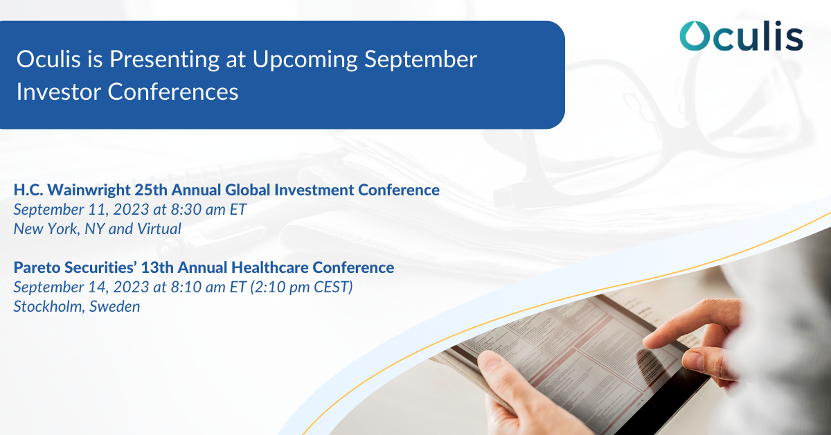 Oculis to Present at Upcoming September Investor Conferences